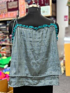 Recycled silk sleepwear Sleeveless silk top Eco-friendly sleepwear Sustainable silk <b>saree</b> Women silk pajama top - Product Image 4