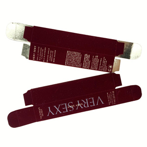 Scatola per imballaggio lucidalabbra laminato in feltro bordeaux di altissima qualità scatola per rossetto floccato in velluto opaco Premium - Product Image 2