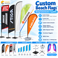 Drapeaux de plage personnalisés en plumes, 100 % polyester, imprimés par transfert thermique, avec mât en aluminium – Drapeaux promotionnels extérieurs en gros