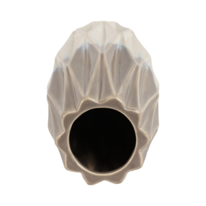 Vaso in ceramica alto con texture verticale a pieghe per l'arredamento del soggiorno - Product Image 6