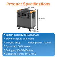 Station d'alimentation portable de grande capacité 3000W 5300Wh, générateur solaire avec prises AU/EU pour la maison, le camping en plein air