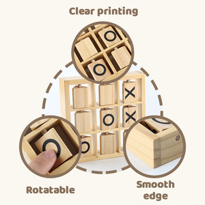 Gioco del Tris in Legno Classico, Gioco dei Tre in Fila per Tavolo da Caffè, Gioco X e <span class=keywords><strong>O</strong></span> in Legno per Famiglie e Feste per Bambini - Product Image 4