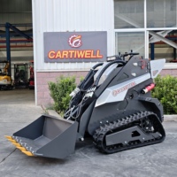 Pengiriman Gratis Cartiwell CW-480X Mini Skid Steer Loader Mesin Diesel Mini Loader Traktor Skid Steer Dengan Lampiran