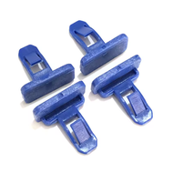 Clips de fixation en plastique bleu de type T pour garnitures automobiles, attaches de pare-chocs et ailes de voiture avec languette de verrouillage à encliquetage, longueur de base 26 mm, hauteur totale 27 mm
