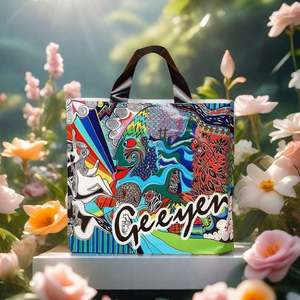 Sacs de courses personnalisés en PE avec soufflets latéraux, impression sérigraphiée et poignée longue - Product Image 6