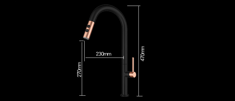 Mix Color Black Rose Gold Luxury Kitchen Faucet