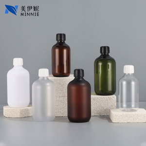 Minnie <b>Plastic</b> Cosmetic Bottle 300ml 500ml Boston Shape Screw Cap Skincare <b>Packaging</b> Filling Bottles - Product Image 1