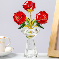 Honneur de cristal personnalisé fleur de cristal lumière luxe et Simple comptoir décoration ornements fleur de cristal