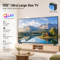 Televisor Inteligente Android 4K QLED de 100 Pulgadas, 85 y 75 Pulgadas, para Habitaciones de Hotel, Suministro para Proyectos Televisivos, Logotipo Personalizado, Soporte de Pared y Pedidos al por Mayor
