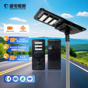 Lampadaire solaire intégré tout-en-un avec panneaux solaires double face Lifepo4 Smd5054 Led - Product Image 1