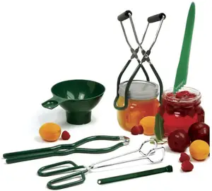 6 pièces/ensemble grand Kit de mise en conserve en acier inoxydable, ensemble d'outils et de fournitures de mise en conserve, lève-bocal avec poignées