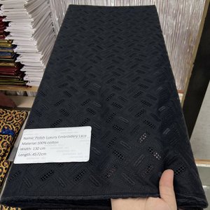 Tela de encaje polaco negro de algodón 100% africano, tela 2025, encaje de gasa suizo de alta calidad en Suiza, tela de encaje suizo para hombres - Product Image 1