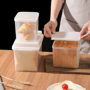 Support OEM Factory Direct Bread Storage <b>Container</b> Toast Storage Box Food Grade Transparent <b>Refrigerator</b> Vegetable Storage Box - Product Image 4