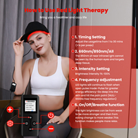 IDEATHERAPY 660 850nm Gorra de Terapia de Luz Roja Portátil, Gorra de Luz Roja para el Crecimiento del Cabello, Gorra de Crecimiento Capilar, Terapia de Luz Roja LED para Yoga