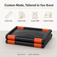 Tapis de lavage portable en bâche personnalisée pour la récupération des déversements, fabricant de tapis de protection en vinyle robuste 650 g/m² 6 m x 3,5 m avec bord en mousse pour lavage de voitures