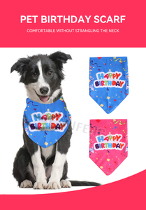 Bandana-collier imprimé <span class=keywords><strong>Joyeux</strong></span> <span class=keywords><strong>Anniversaire</strong></span> pour animaux de compagnie, style fantaisie, en tissu vierge pour chiens, toutes saisons - Hiver, Printemps, Été, Automne - Product Image 3