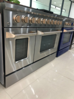 Cuisinières de cuisine Cuisinière à gaz en acier inoxydable à 8 brûleurs Four de cuisson sur pied