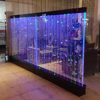Nouveauté Mur de bulles d'intérieur Lumières LED changeantes de couleur Fontaines Hôtel Restaurant Fontaine à rideau d'eau en acrylique