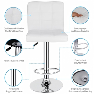 Tùy chỉnh hiện đại Nordic bọc thanh cao ghế kim loại PU da thanh phân - Product Image 6