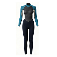 Combinaison de plongée imperméable DIVESTAR pour femme, manches longues, respirante, fermeture éclair dorsale, blocs de couleur, pour surf et plongée, avec genouillères et coutures plates.