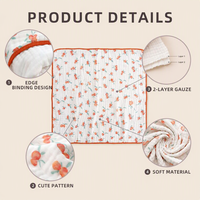 Couverture d'emmaillotage personnalisée en mousseline de coton bambou 100% tricotée, fine, blanche, à motifs de dessins animés, toutes saisons, pour nouveau-né, idéale pour la salle d'accouchement