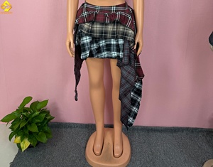 Gotische Punk Natuurlijke Casual Rokken voor Dames en Meisjes, met Stiksels, Onregelmatige Dubbele Kleur, Vintage, Sexy, Geplooide Rokken - Product Image 2