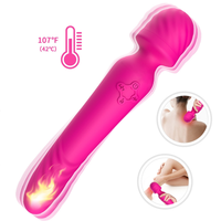 TMM Leistungsstarker Batteriebetriebener Zauberstab-Vibrator Silikon-Körpermassagegerät G-Punkt & Klitoris IPX7 Wasserdichtes Sexspielzeug für Frauen