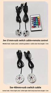 Scheda Luminosa RGB SMD5730 31mm 5V per Luce Notturna, Base in Legno Massiccio per Sfera di Vimini, Circuito Stampato Rotondo 3W - Product Image 6