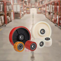 Roue en polyuréthane rigide (PU) en nylon pour transpalette, chariot élévateur, manutention de matériaux, sans frein, largeur de moyeu 50 mm