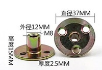 10pcs Carbon Steel Flange Coupling with M6 M8 M10 M12 Thread Zinc Plating Three Hole Lock Nuts Furniture Connector Fastener