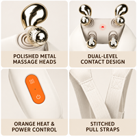 Masseur électrique pour le cou blanc à commande facile avec pétrissage pulsé et minuterie de 10 minutes pour la maison et le bureau