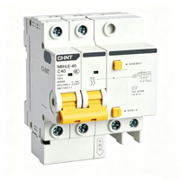 Disjoncteur différentiel CHINT NBHLE-40 C40A 3PN/4P AC RCBO Courbe C, 380V/400V AC, 6kA, Cuivre, PA66, Certifié CE CB