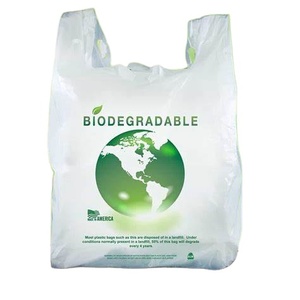 Sacs shopping en plastique jetables personnalisés de haute qualité, sacs t-shirt - Product Image 1