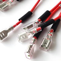 Kabel Jumper Merah Khusus Inti Tunggal dengan Terminal Spade & Lug Tipe U untuk Sambungan Sirkuit Peralatan Pendingin
