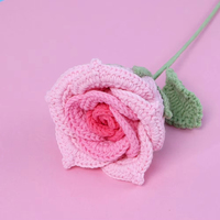 Bunga Mawar Thailand Kecil Buatan Tangan dari Benang Wol, Bunga Buatan untuk Rangkaian Bunga, Hadiah Hari Valentine