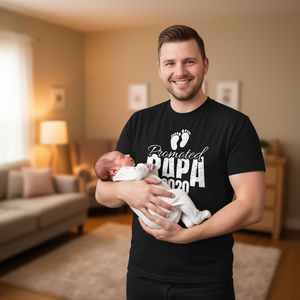 Camiseta Promoted Papa 2020 Baby Footprint para hombre, color negro - Product Image 3