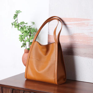 Bolso de Hombro de Cuero Genuino de Alta Calidad 2025, Bolso Tipo Cubo de Gran Capacidad para Mujer - Product Image 3