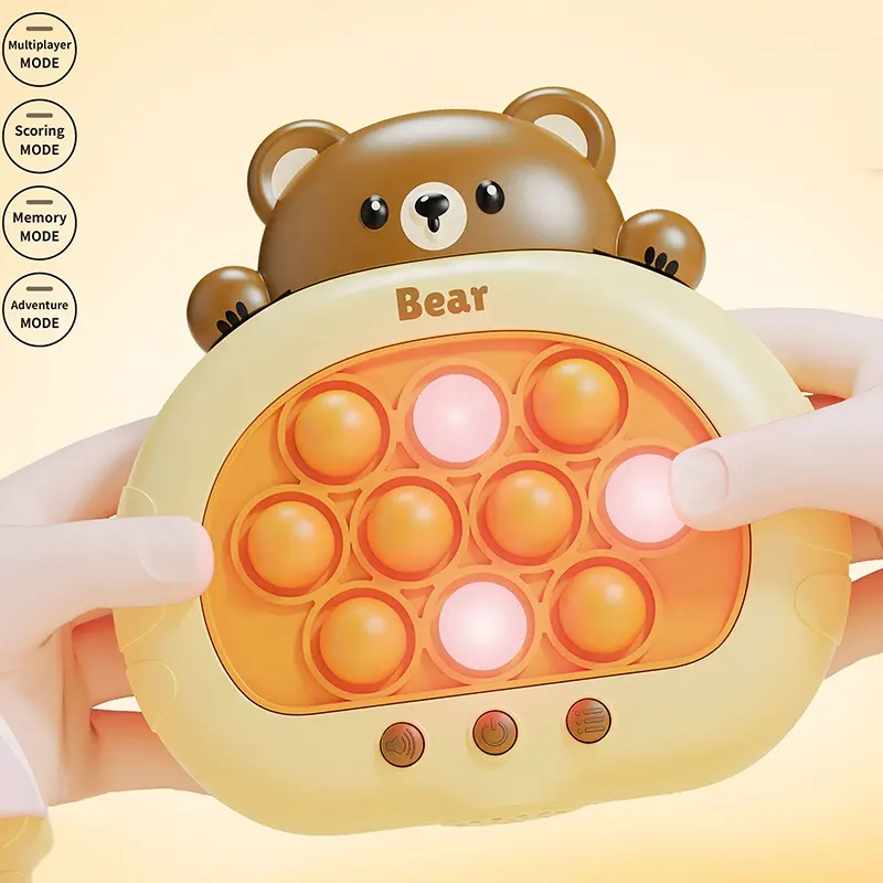 Small Business Idea 2023 Bear Stress Relief Toys Push Pop It Eletronic Game Whack A Mole Fidget Toys Set