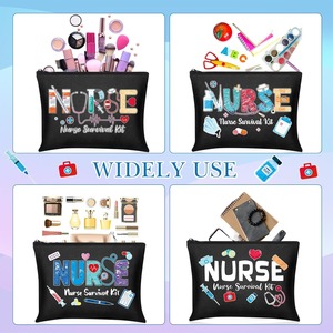 <b>Nurse</b> Makeup <b>Bags</b> <b>Nurse</b> Canvas Cosmetic <b>Bag</b> Survival Kit Travel Pouch <b>Bag</b> Gift <b>for</b> Women Girls <b>Nurses</b> School Practitioner - Product Image 3