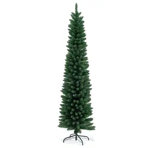 2024 alta calidad nuevo diseño delgado PVC verde Kerstboom Arbol de Navidad árbol de Navidad para evento de Navidad
