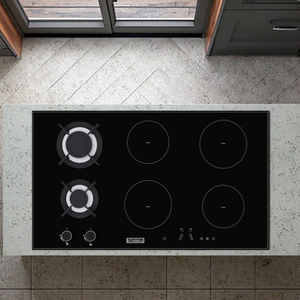 Encimera de cocina híbrida con 6 quemadores, encimera de cocina con inducción infrarroja <span class=keywords><strong>eléctrica</strong></span> de cerámica, 2, <span class=keywords><strong>Gas</strong></span> <span class=keywords><strong>y</strong></span> 4, OEM 220 - Product Image 1