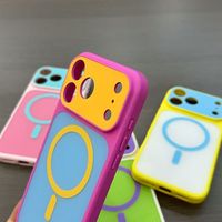 Nouvelle Coque Tendance Bicolore avec Bordure pour iPhone 11/12/13/14/15/16/17/18 Pro Max, Matériau TPE Magnétique Effet Peau
