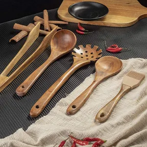 High Quality Kitchen Accessories Cooking Tools Utensils Kitchen Cookware Wooden Kitchen Utensil Set For Home