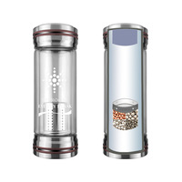 Bouteille d'eau en verre alcaline hydratée à faible ORP et pH, ioniseur de petites molécules avec isolation thermique pour usage domestique, automobile et VR