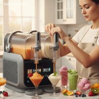 Mesin Pembuat Slushie Otomatis Listrik Pendingin Sendiri Tanpa Es, Kapasitas 3.6L, 8 Pengaturan Prasetel
