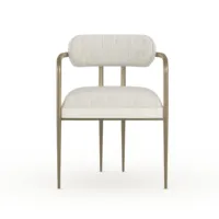 Chaise de salle à manger rembourrée avec accoudoirs, chaise de salle à manger rembourrée, chaise d'appoint confortable pour salle à manger et salon