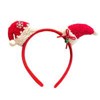 Serre-tête Kujie de Noël, mignon et exquis, en tissu uni, 18x20cm, accessoires de cheveux pour filles et femmes, ambiance festive