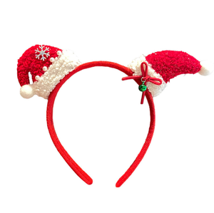 Kujie Christmas Cute Exquisite Solid Color Fabric Fashion Headband 18x20cm <strong>Festive</strong> Atmosphere <strong>Hair</strong> <strong>Accessories</strong> for Girls Women - Product Image 4