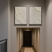 Peinture à l'huile et acrylique sur toile, diptyque abstrait minimaliste texturé en pierre gravée, grande taille, neutre, pour décoration murale d'hôtel ou de maison