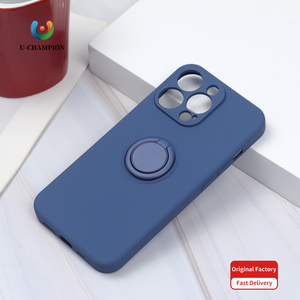 Étui de téléphone en silicone liquide avec anneau pour Iphone 11 12 13 14 15pro max logo personnalisé - Product Image 1